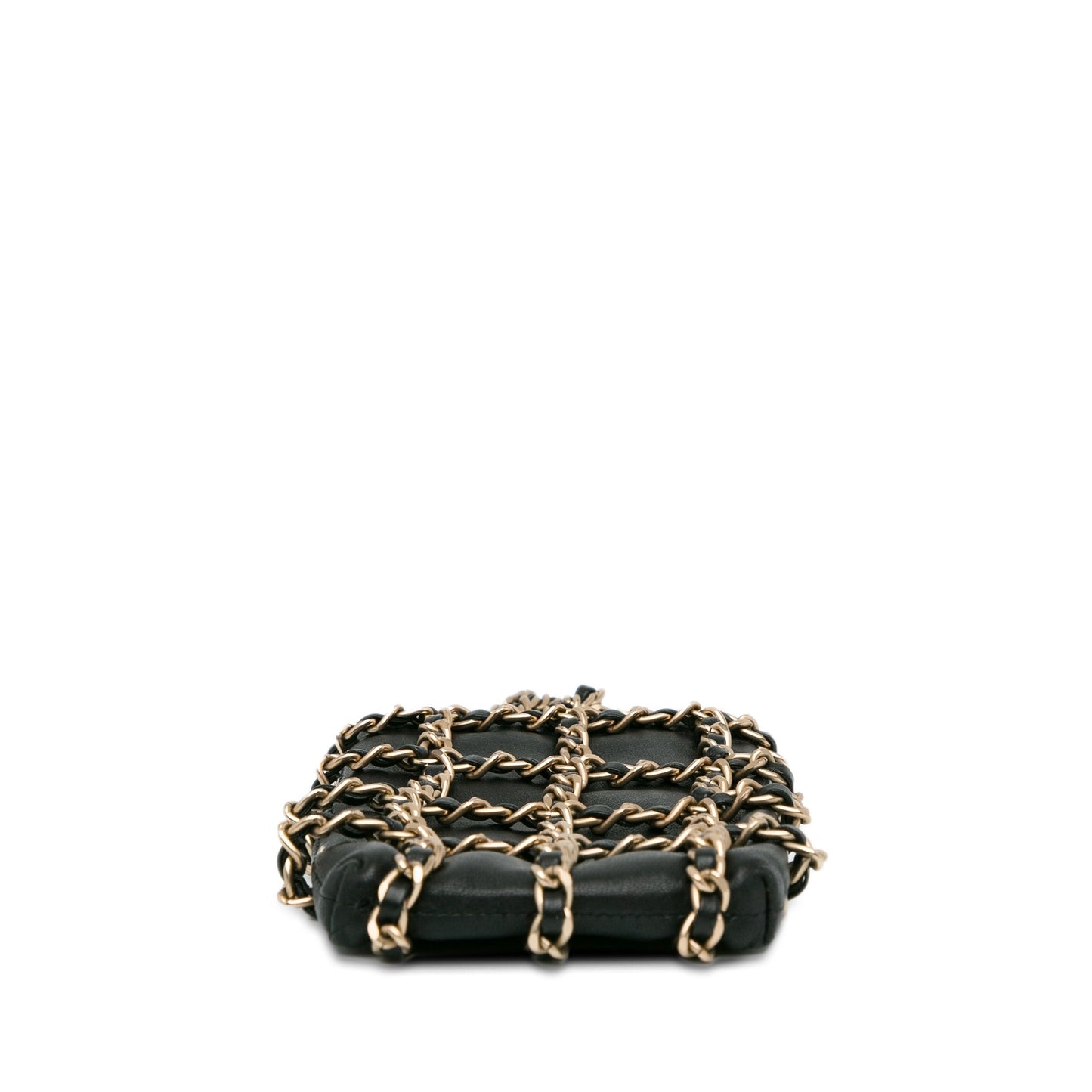 Black Chanel Lambskin Tech Me Out Clutch With Chain Crossbody Bag
