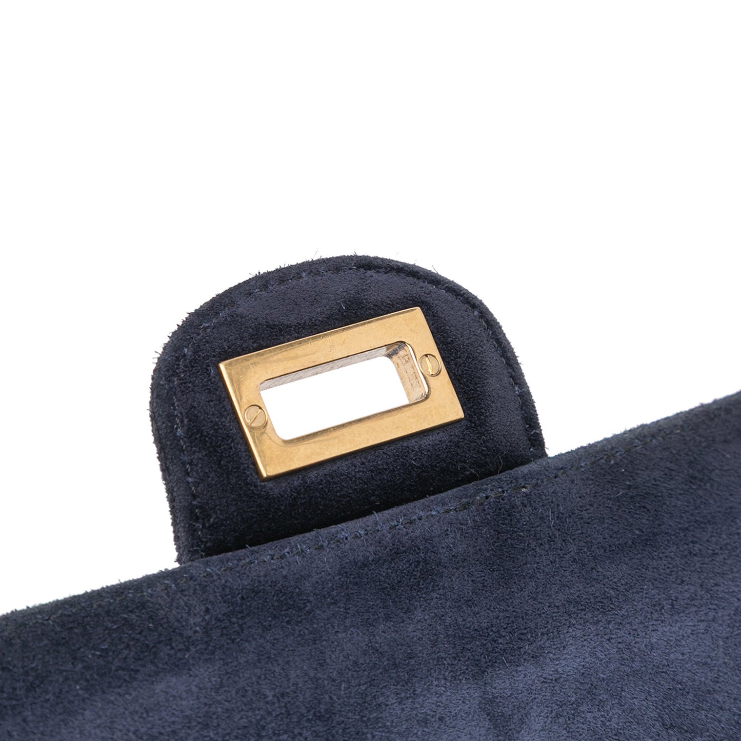 Blue Chanel Reissue 2.55 Quilted Suede Double Flap 225 Shoulder Bag