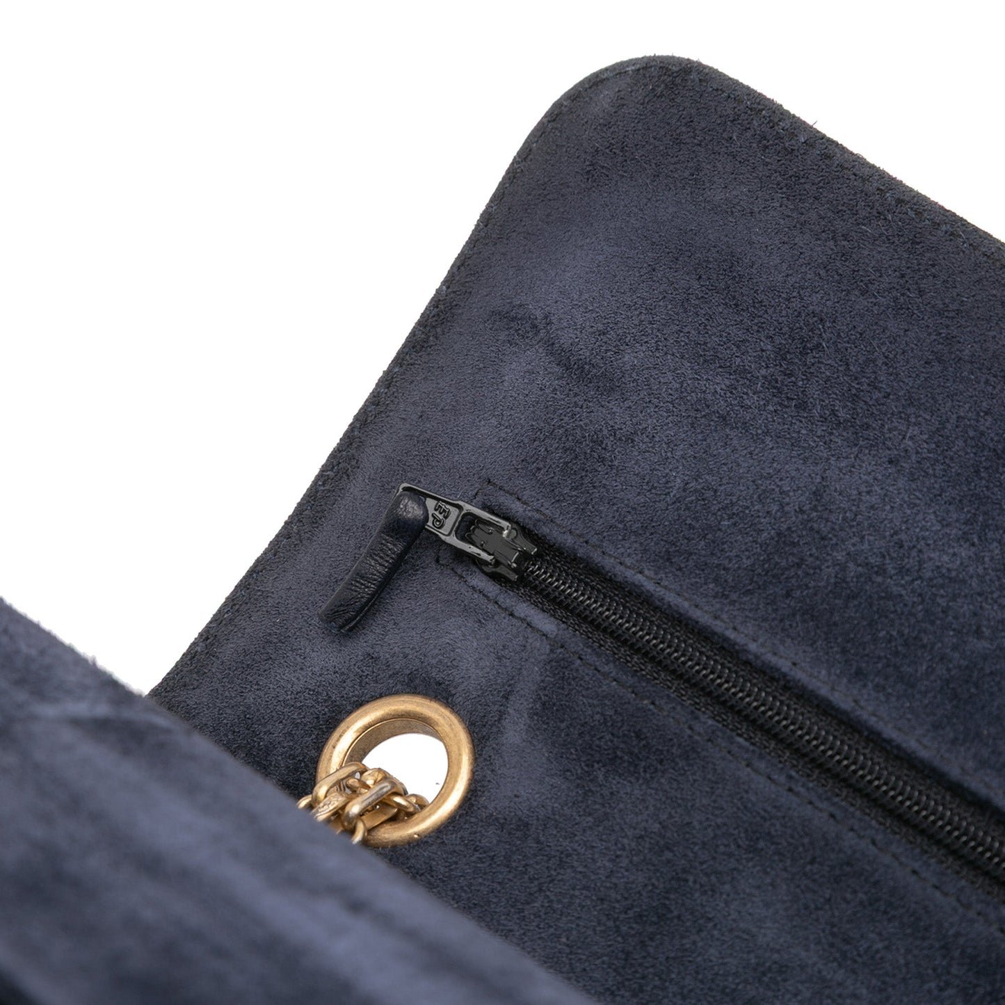 Blue Chanel Reissue 2.55 Quilted Suede Double Flap 225 Shoulder Bag