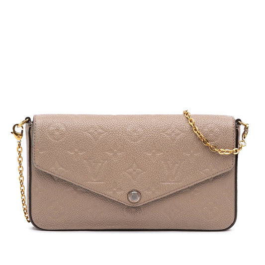 Brown Louis Vuitton Monogram Empreinte Pochette Felicie Crossbody Bag