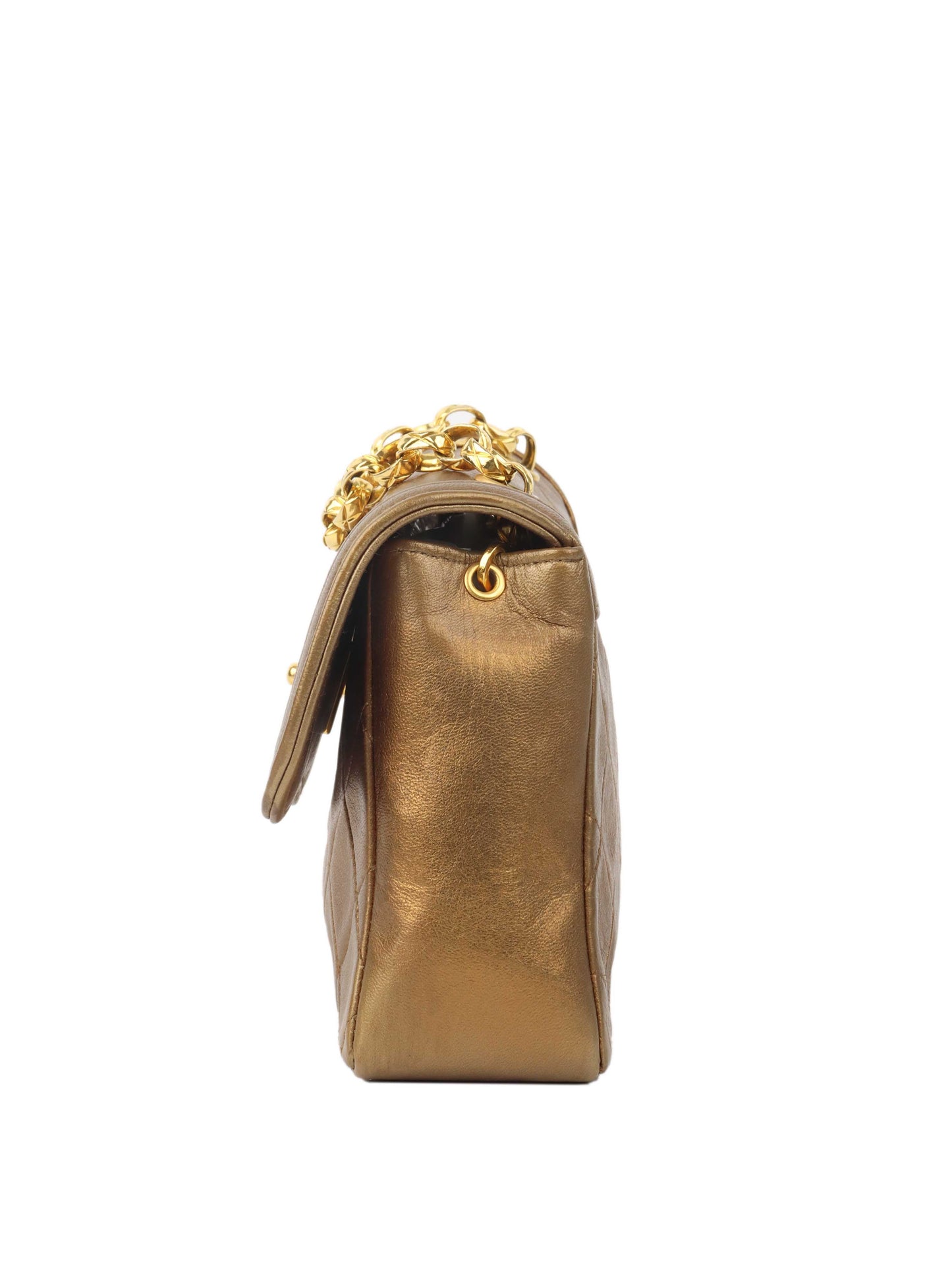 Chanel Gold Matellic   Chain Bag.