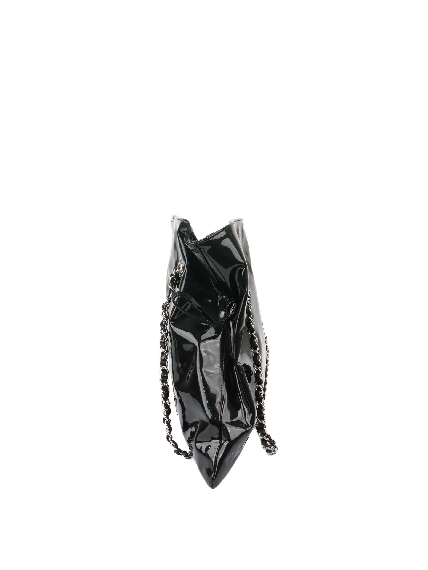 Chanel Black Strass CC Bonbon Chain Tote with Enamel Coco Mark.