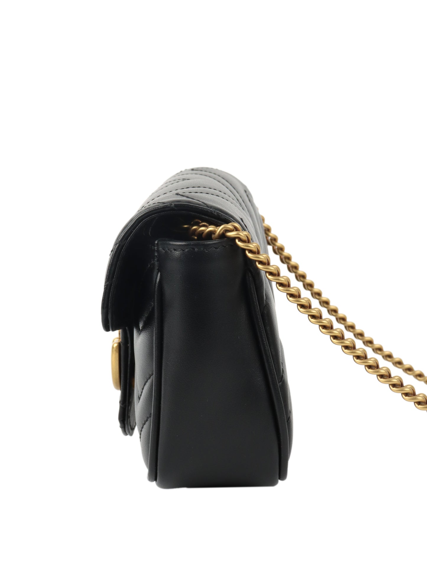 Gucci Black Super Mini Marmont Bag.