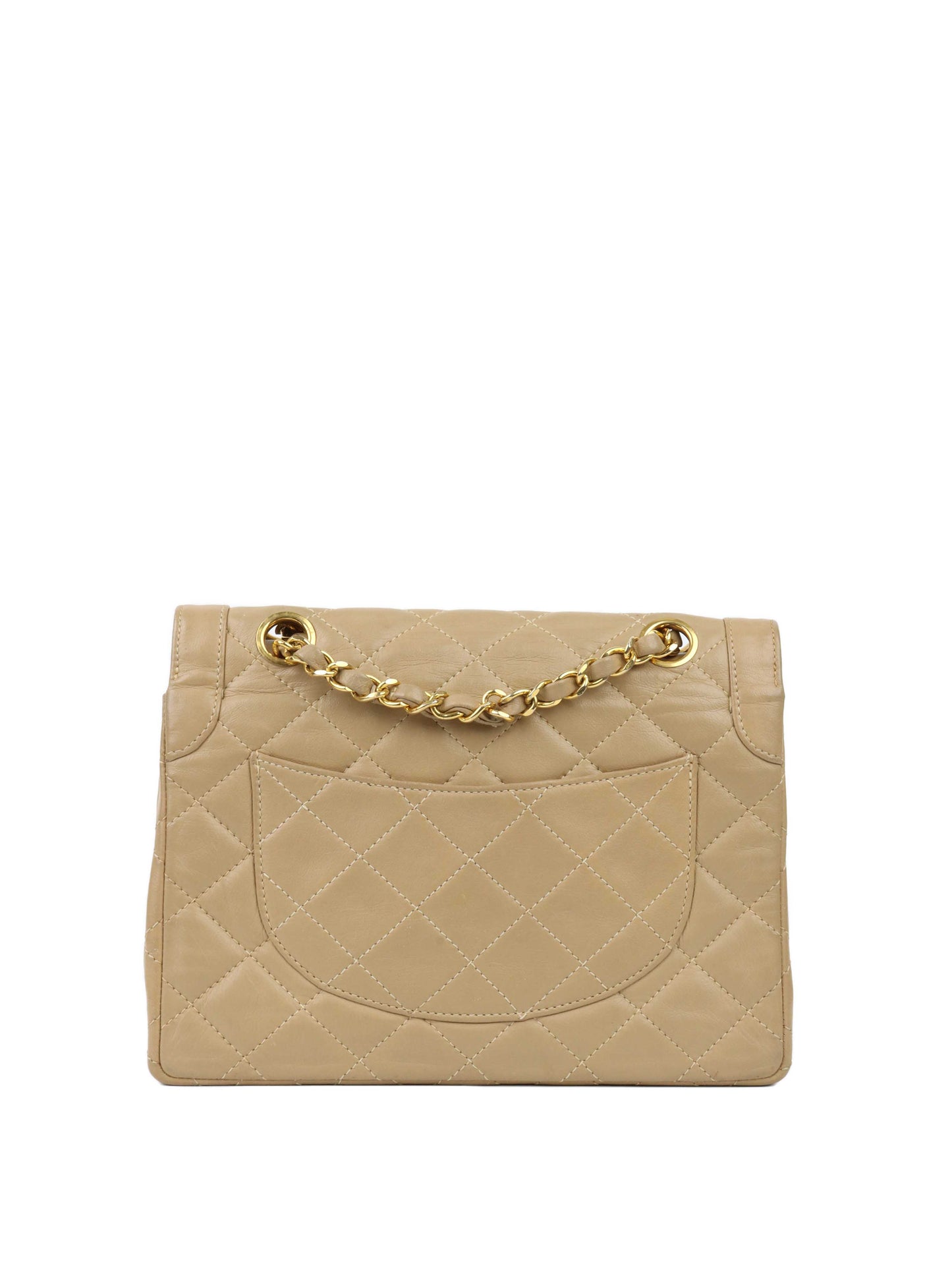 Chanel   Two Toned Beige Flap Bag.