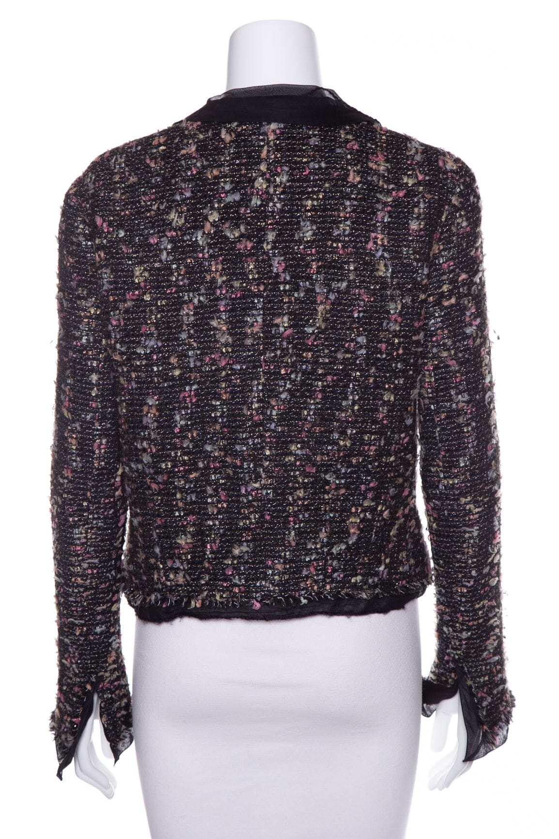 Chanel   2004 Black Multicolor Tweed Jacket SZ 42
