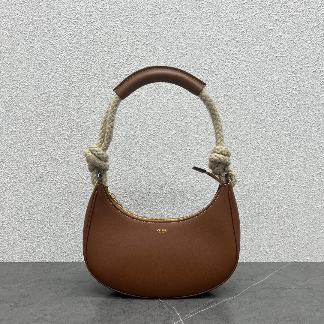 Top Quality Mirror Hobo Bag Brown For Women 9.6in/24.5cm 