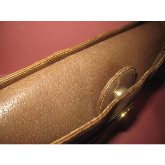 Gucci   Brown Leather And Large G Logo Print Coated Canvas With Red Green Stripe