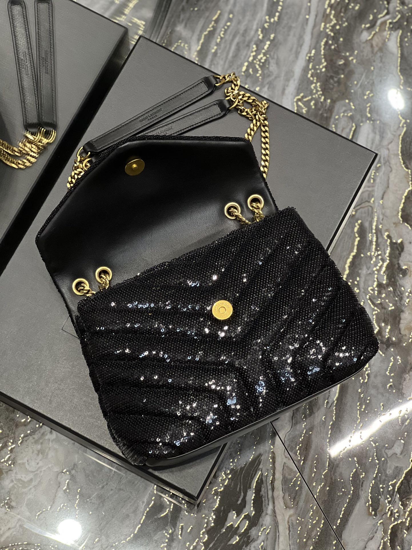 Top Quality Loulou Small Chain Bag Black For Women, Women’s Bags 9in/23cm YSL 494699FAAER1000