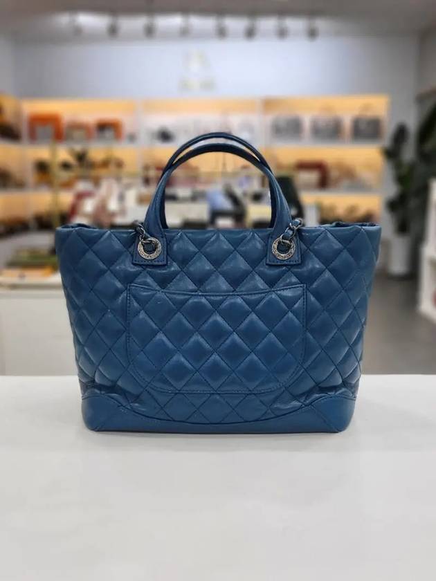 CC   Silver Chain Todd Shoulder Bag 23rd Blue A92975 Chanel