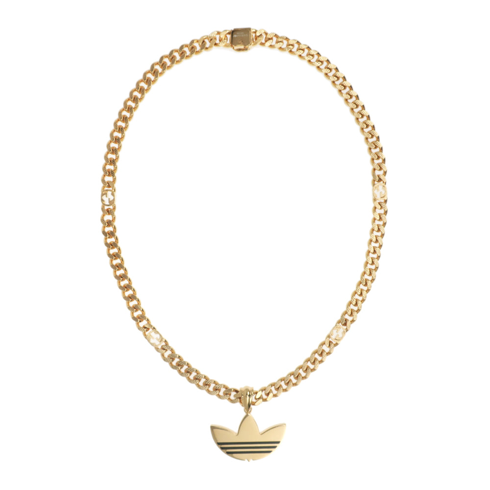 Gucci Adidas Collaborative necklace trophy chain g black 50cm pendant ladies men accessories