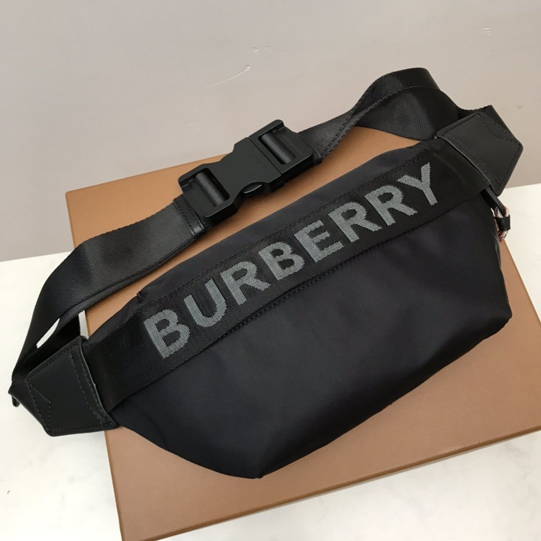 Top Quality Logo Detail Econyl Sonny Bum Bag Black For Men, Bags 12.2in/31cm