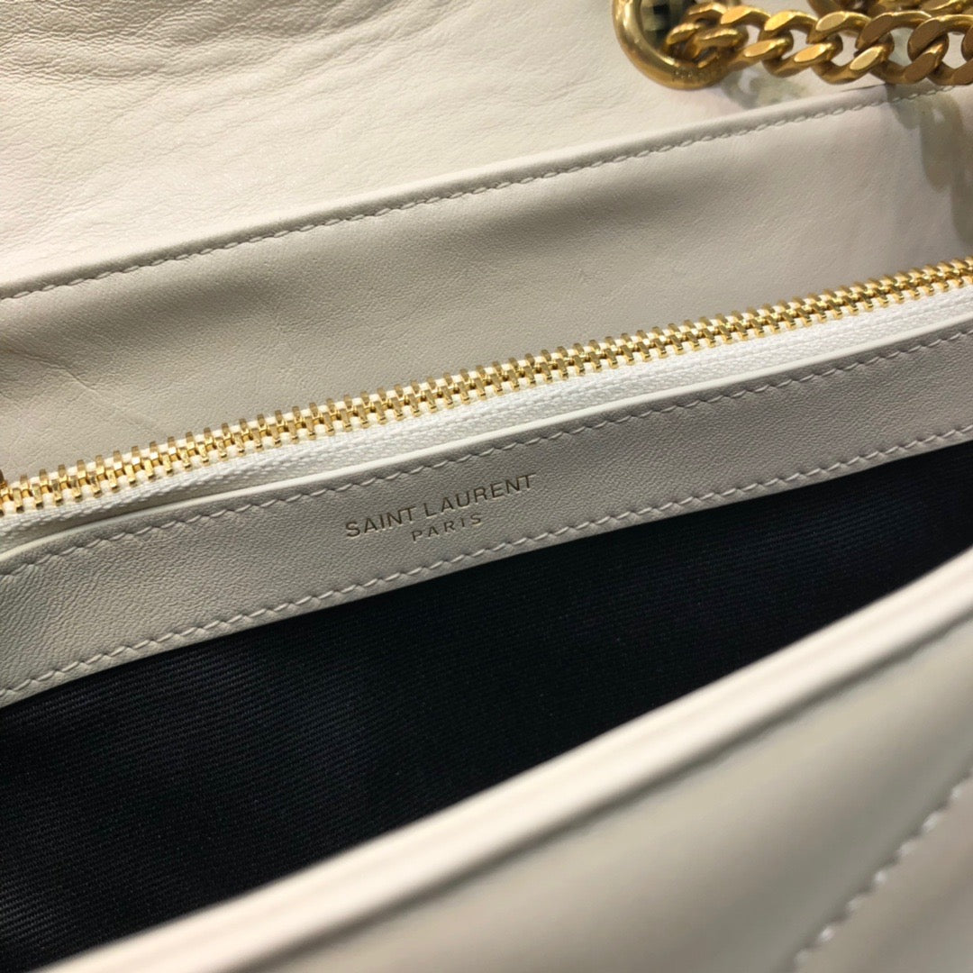 Top Quality Loulou Small Chain Bag In Matelassé "Y" White For Women 9.8in/23cm YSL 494699DV7279207