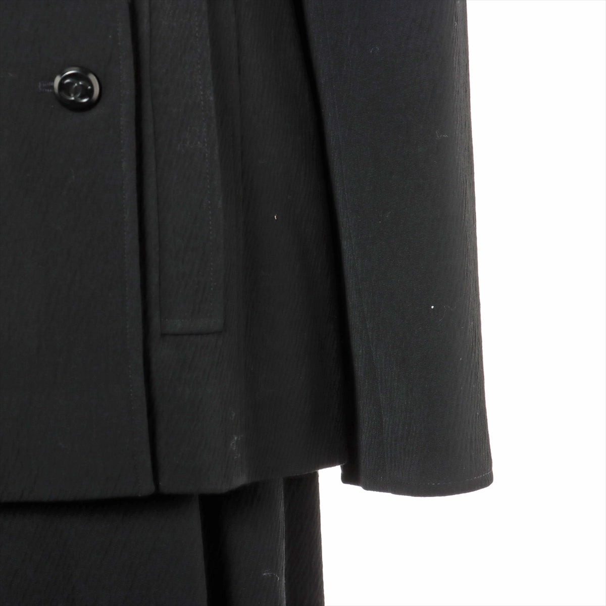 Chanel Coconut Button 98A Wool Setup 38  Black P11490