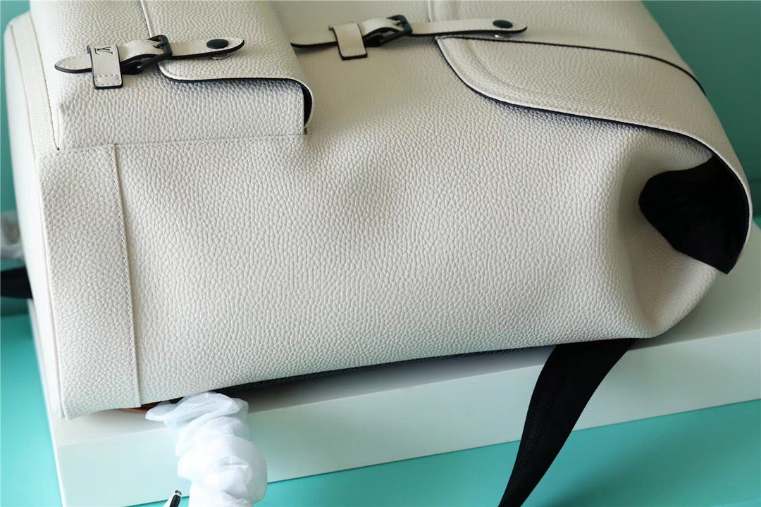 Top Quality Christopher Slim Backpack White Taurillon For Men, Bags 42cm Top Quality M58644