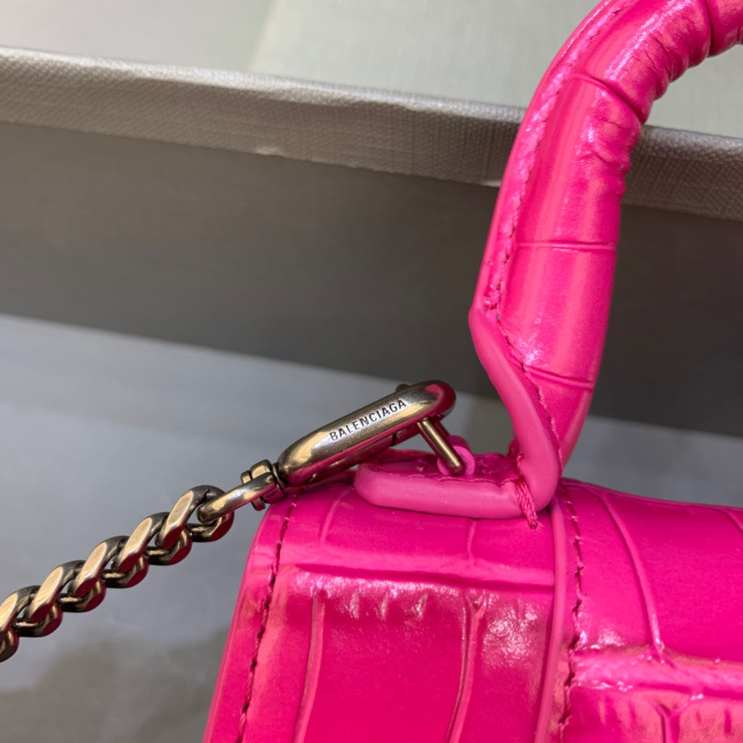 Top Quality Hourglass Mini Handbag With Chain In Dark Pink, For Women,  Bags 4.7in/12cm
