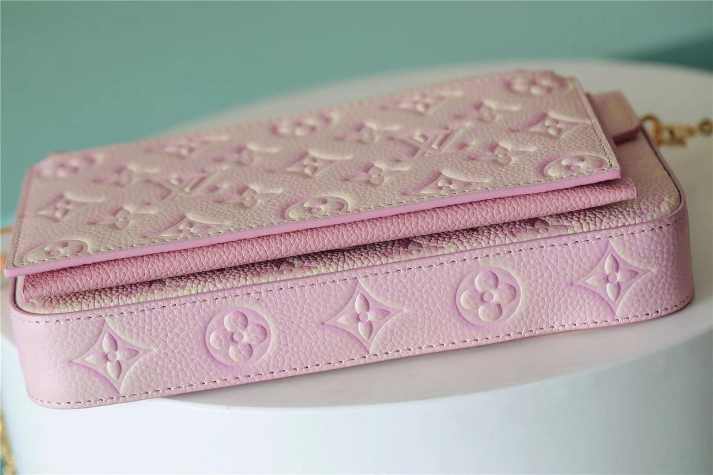 Top Quality Pochette Felicie Monogram Empreinte Rose Poudre Pink For Women,  Shoulder And Crossbody Bags 21cm/8.3in Top Quality M67856