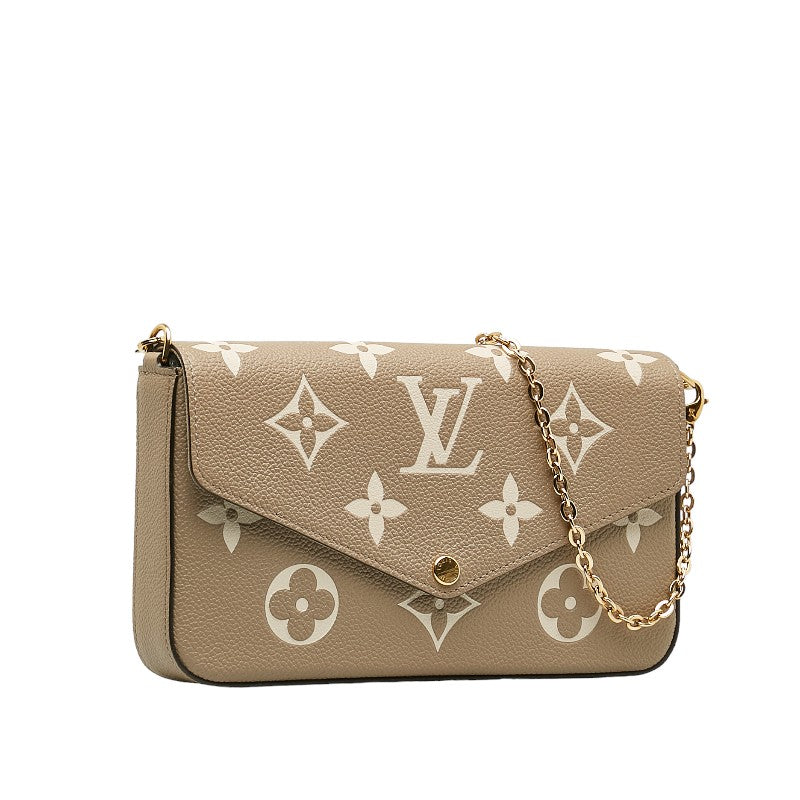 LOUIS VUITTON Louis Vuitton Monogram Amplant M69977 Shoulder Bag Carf/Leather Turtle Cream Gray Lady Gray