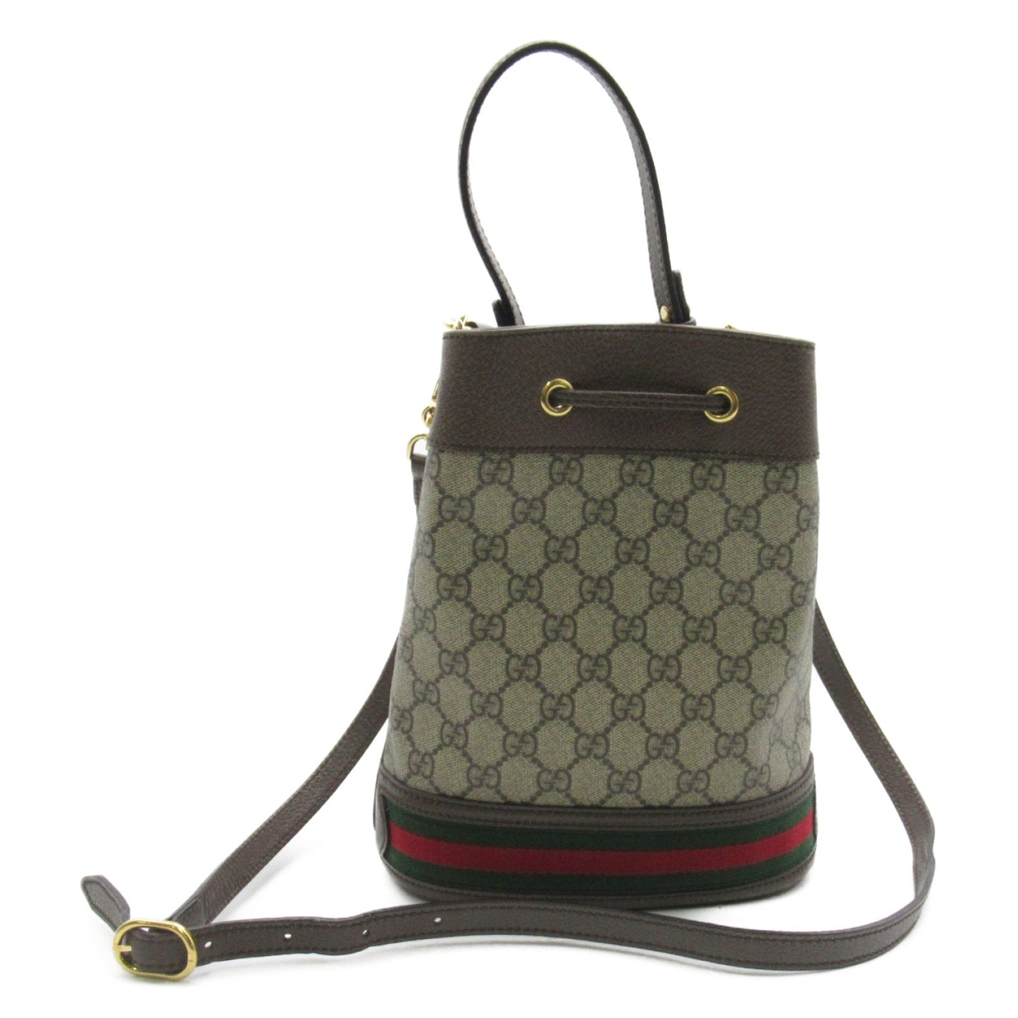 Gucci 2w Shoulder 2w Shoulder Bag PVC Coated Canvas Leather  Beige / Brown  550621
