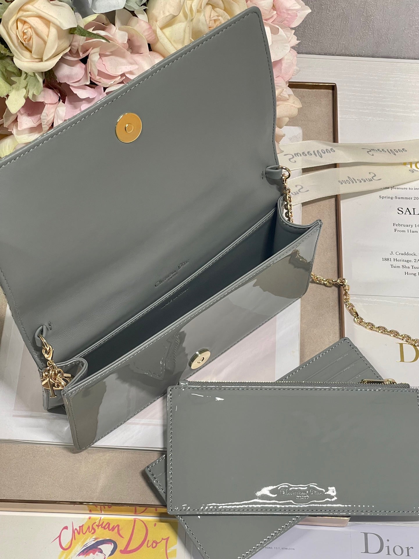 Top Quality Lady Pouch Gray, For Women, Womens Handbags 8.5in/21.5cm CD S0204OVRB_M41G