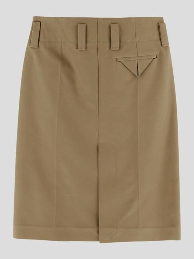 Luxury Bottega Veneta Pocket H-Line Skirt Beige