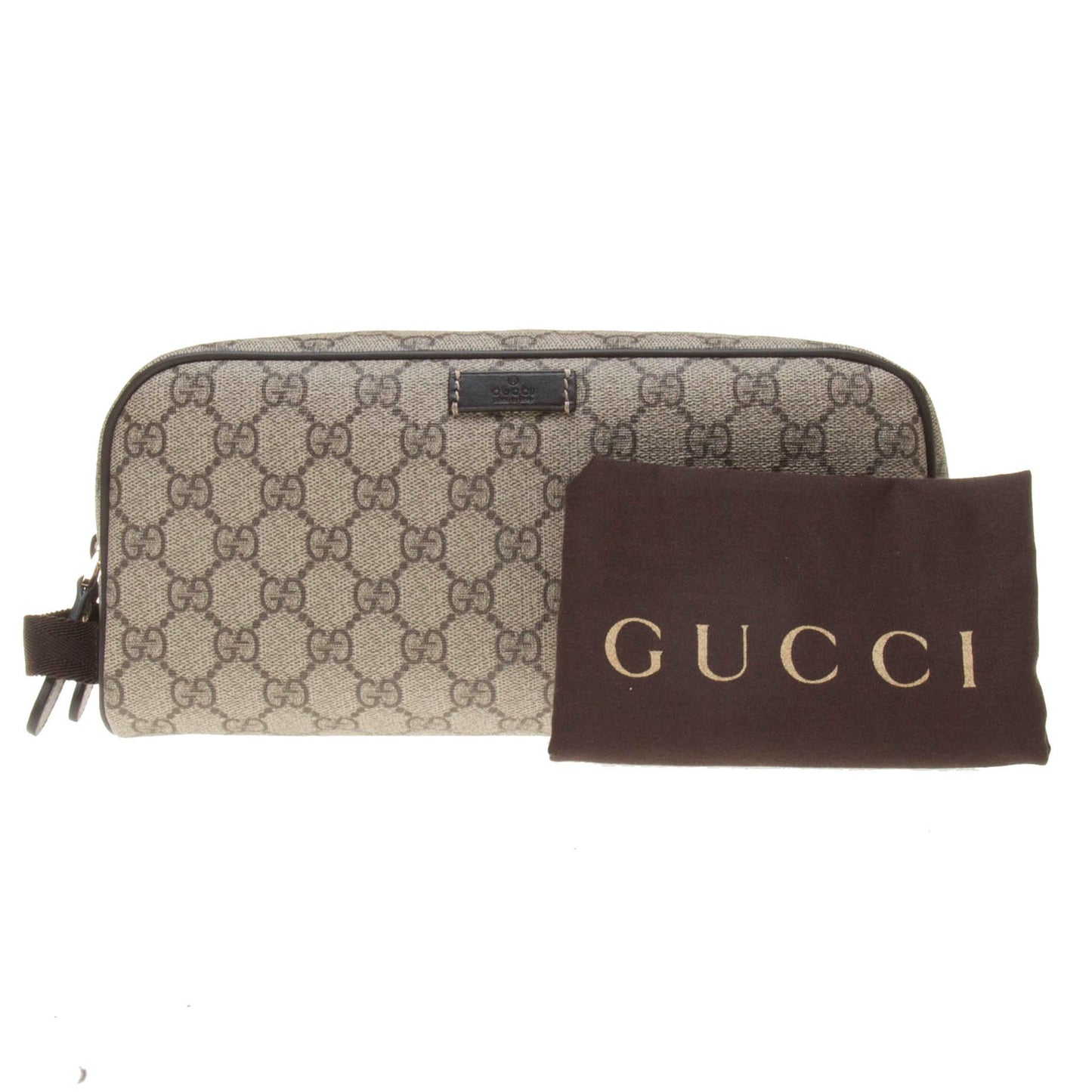 Gucci 211125 Beige/Ebony GG Supreme Canvas Toiletry Case
