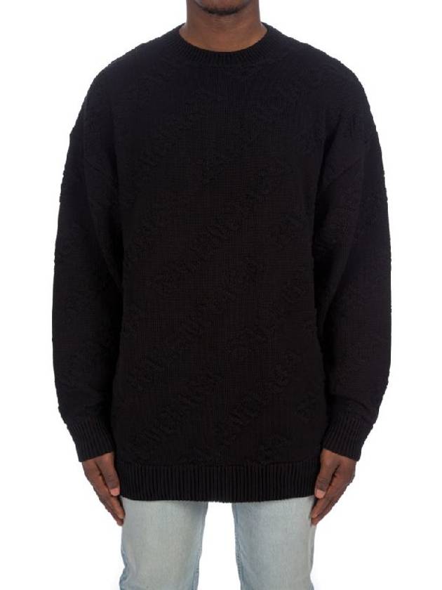 Luxury Balenciaga Trending 2025 Logo Jacquard Cotton Knit Top Black