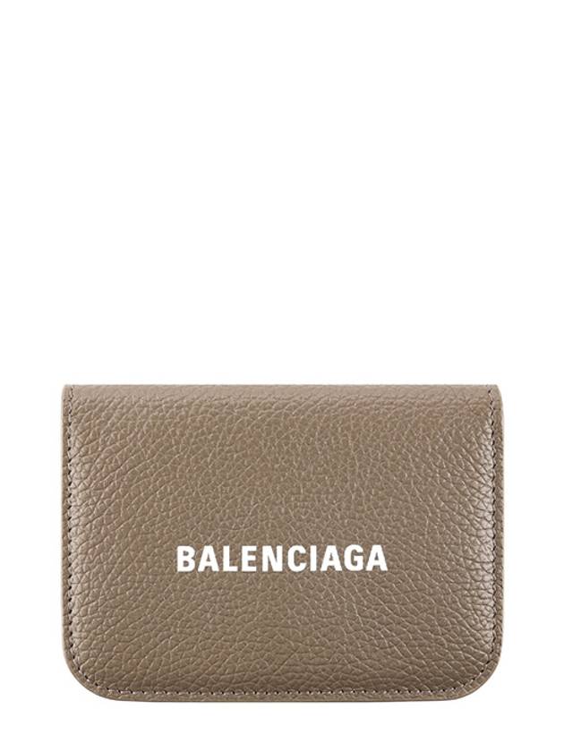 Luxury Balenciaga Trending 2025 Logo Tripold Leather Half-Wallet Brown