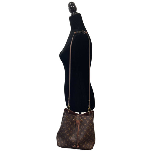 LOUIS VUITTON - Neonoe MM Monogram Brown Canvas Shoulder Bag FULL KIT