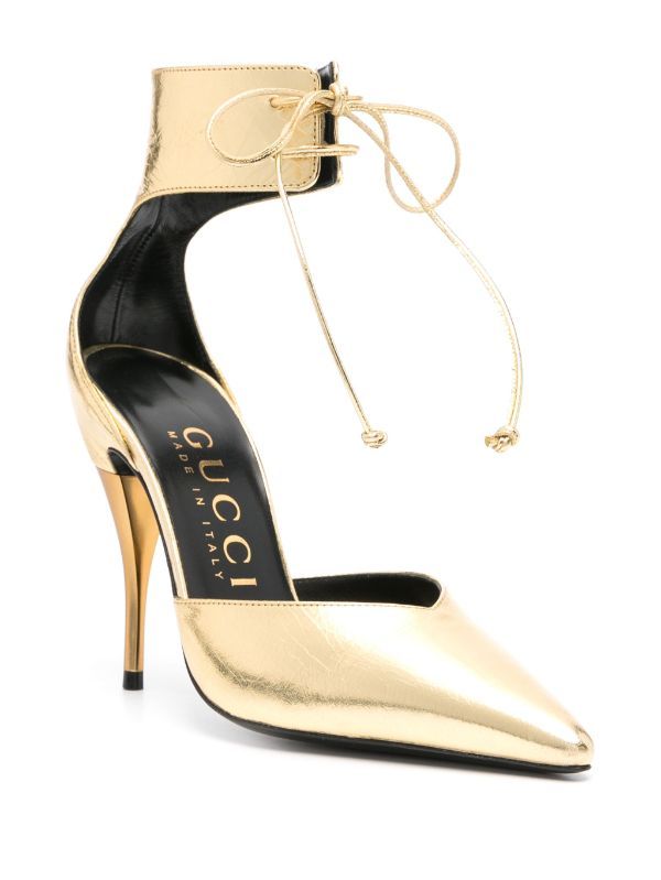 Gucci Priscilla mm Metallic Pumps | Gold