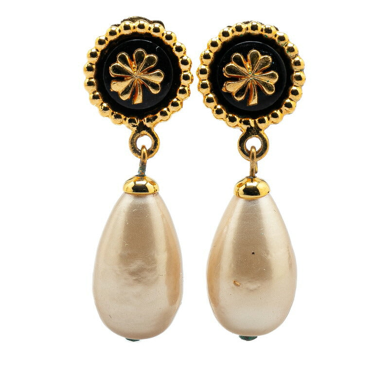 Chanel Matelasse Pearl Clover Earrings