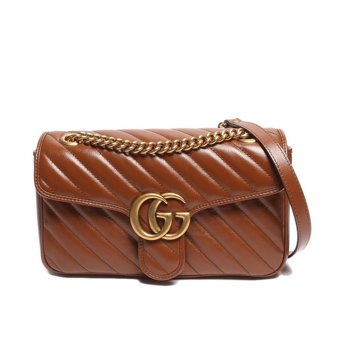 Gucci Double G Marmont Super Mini - Brown Crossbody Bags, Handbags ITEBPHXLW
