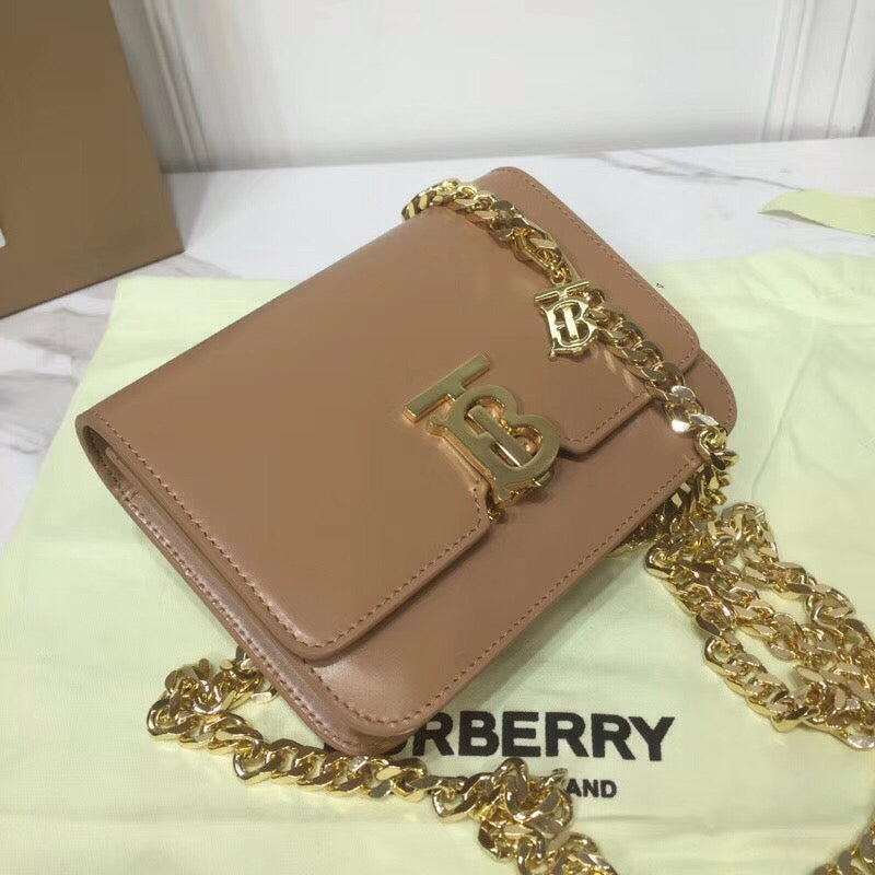 Top Quality Tb Chain Belt Bag Light Brown For Women, Bags 6.6in/17cm