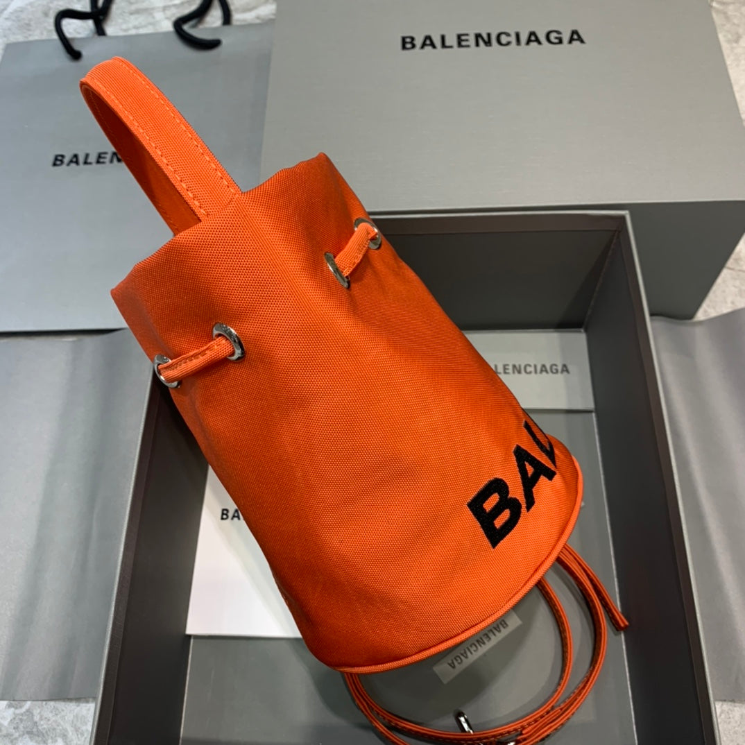 Balen Le Cagole MeTop Qualityum Bucket Bag In Orange, For Women,  Bags 11.8in/30cm