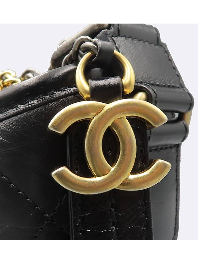 Chanel A91810 Black Color COCO Gold Plated   Calfskin Gabrielle Hobo Small Chain Shoulder and Crossbody Bag Chanel
