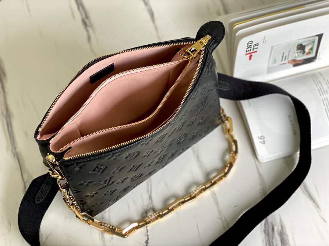 Top Quality Coussin PM Monogram Embossed Puffy Black For Women, Womens Handbags, Shoulder And Crossbody Bags 10.2in/26cm Top Quality M57790