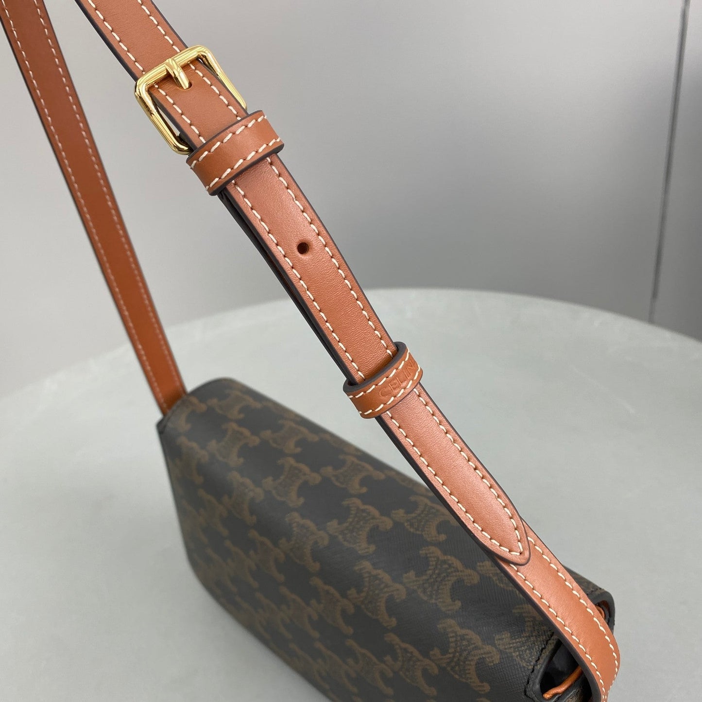 Top Quality Triomphe Shoulder Bag In Triomphe Canvas Tan For Women 8in/20cm 194142CUZ.04LU