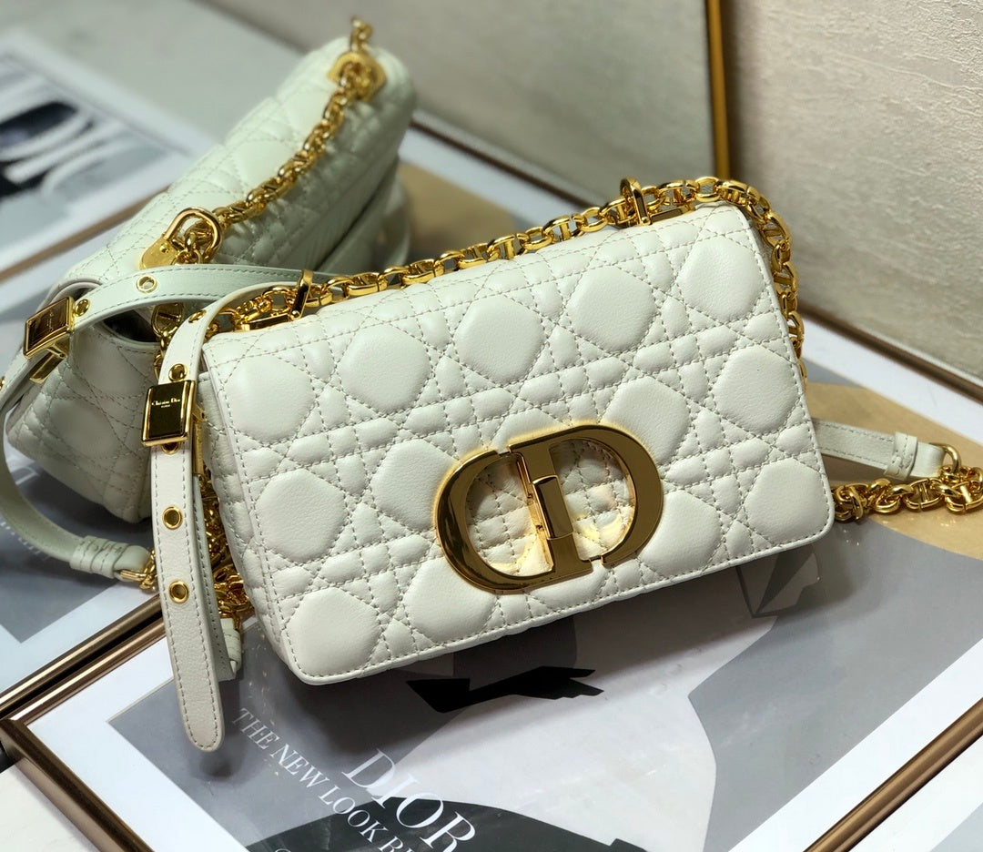 Top Quality Small Caro Bag, White, For Women Womens Handbags, Shoulder Bags, Crossbody Bags, 20cm CD M9241UWHC_M35U