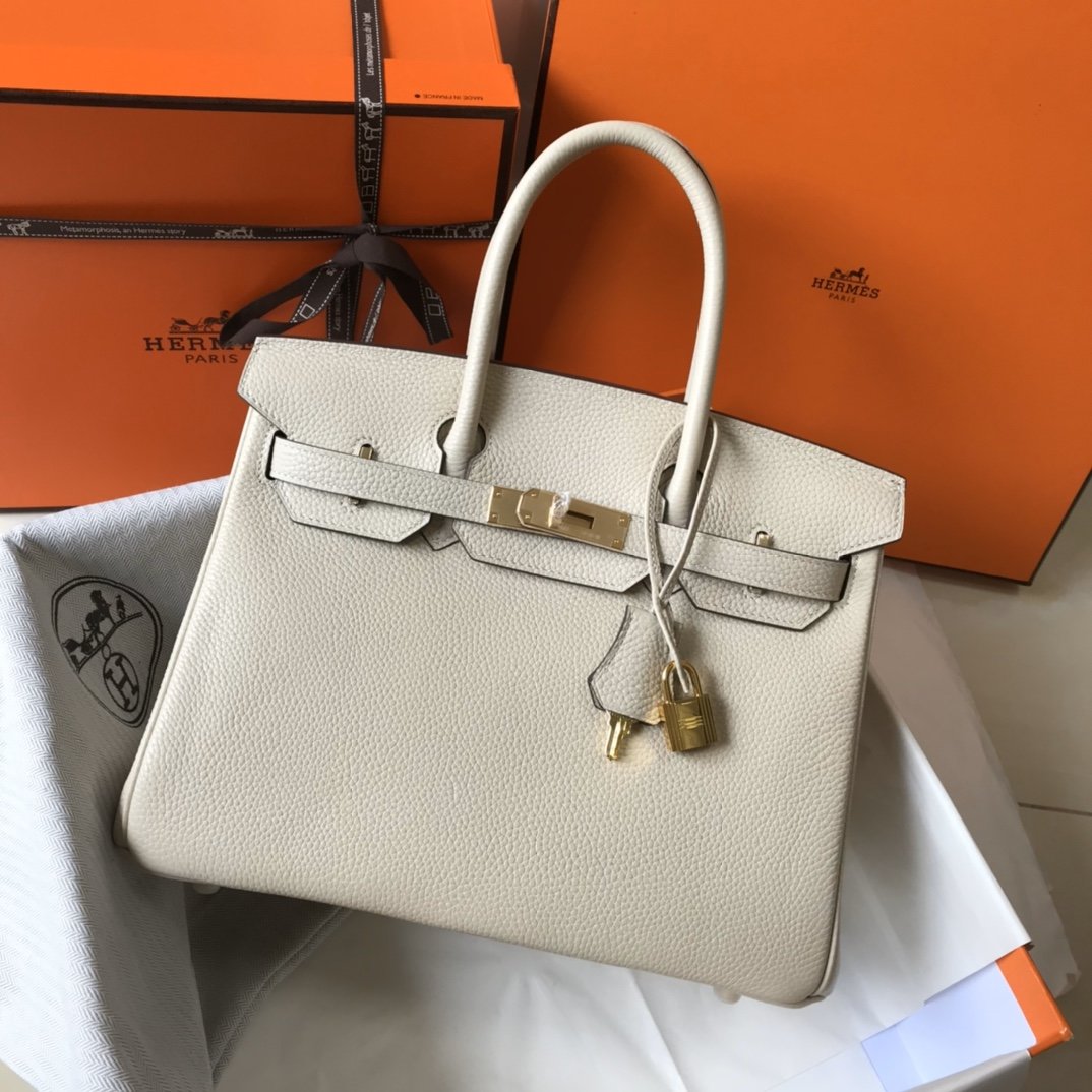 Top Quality Birkin Cream With Gold Hardware Bag For Women, Handbags, Shoulder Bags 30cm/12in