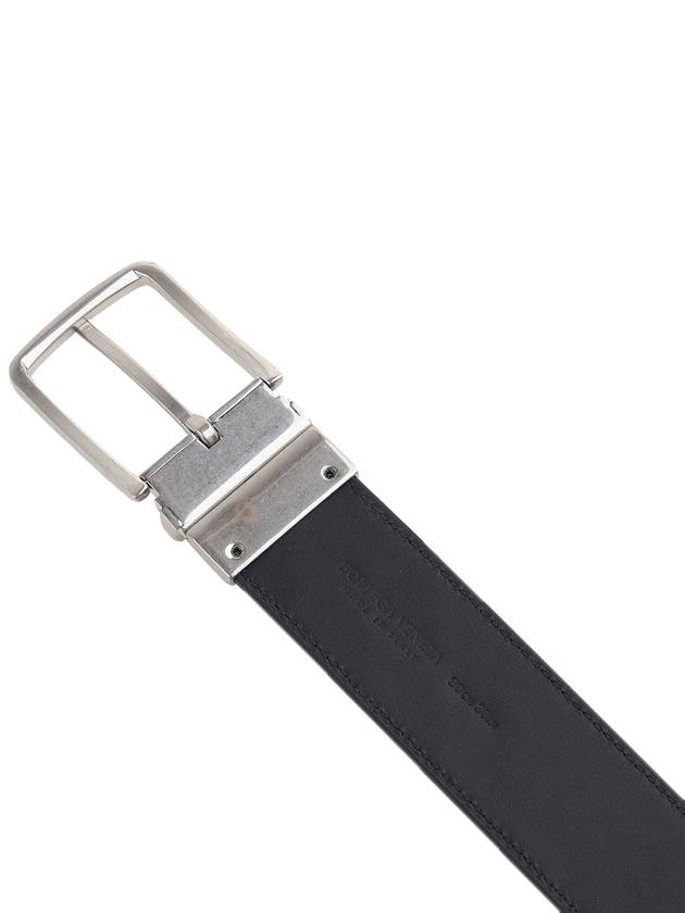Luxury Bottega Veneta Men's Intrecciato Leather Belt Black