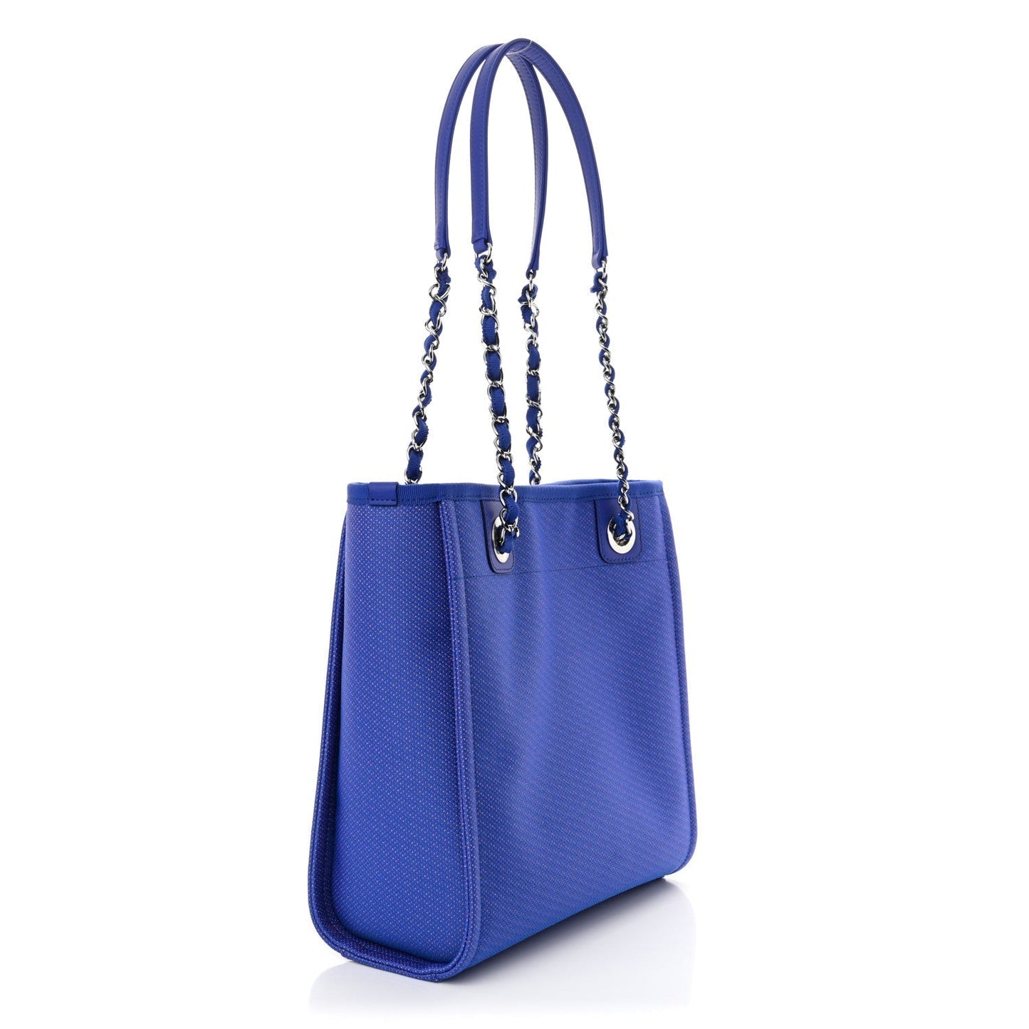Chanel Mixed Fibers Mini Deauville Tote Blue Orange