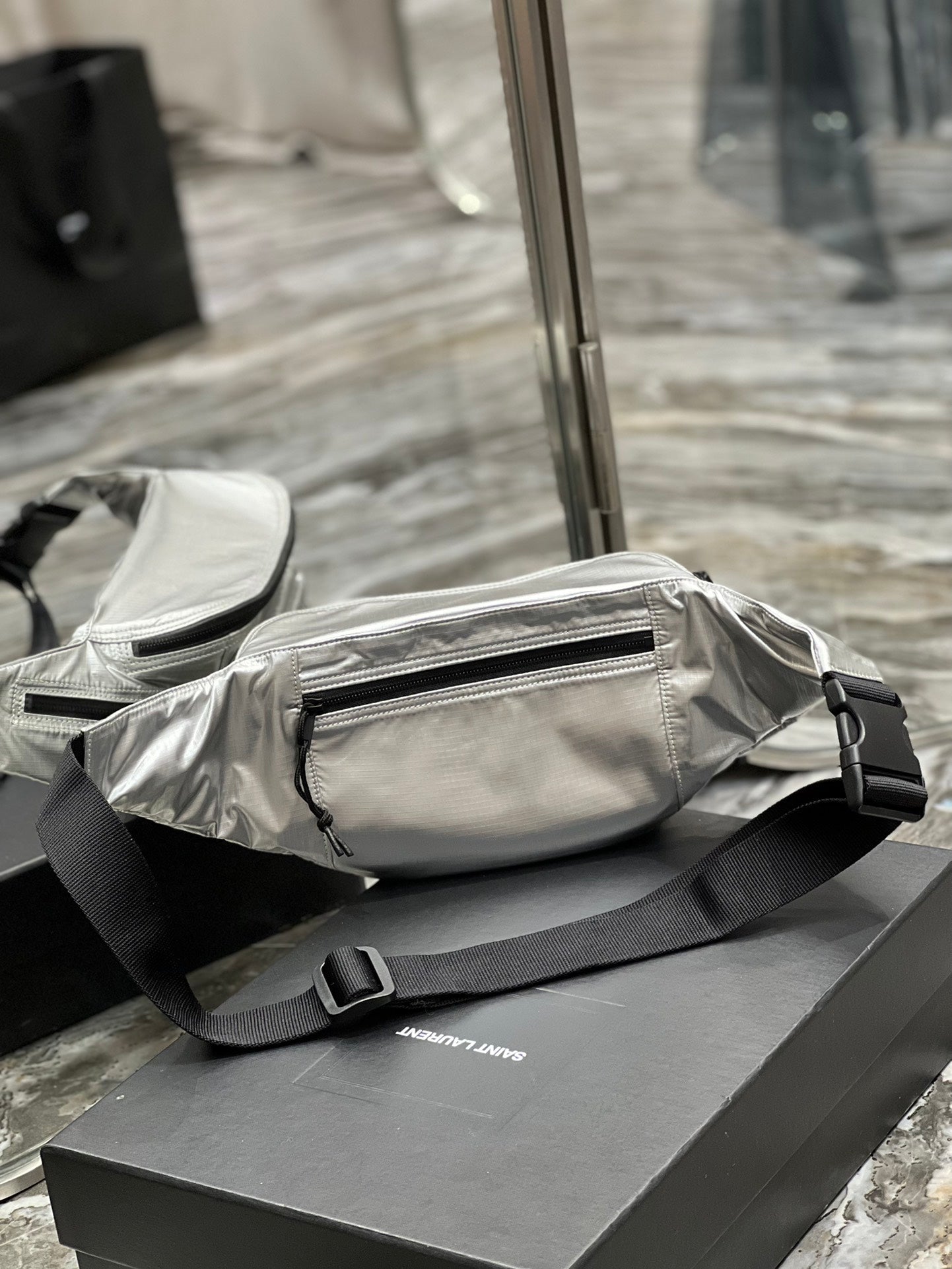 YSSL Nuxx Crossbody Bag Sliver For Women, Women’s Bags 9.8in/25cm YSL