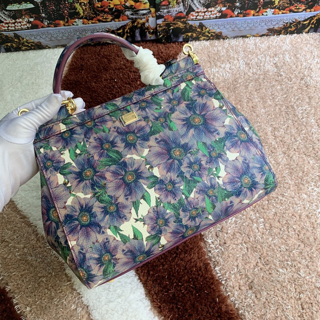 Top Quality MeTop Qualityum Sicily Handbag Unique Print Motifs Muticolour For Women 10.2in/26cm Top Quality