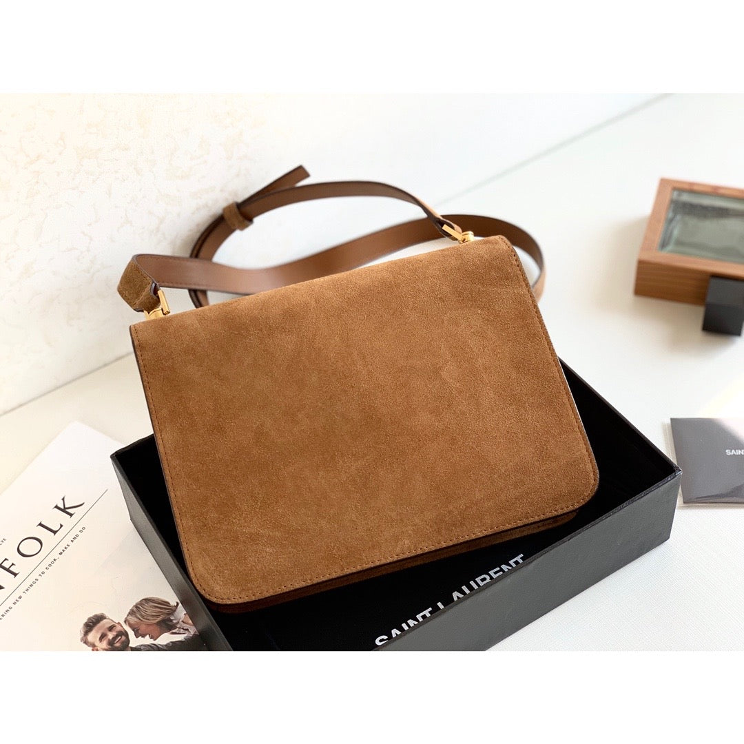 Top Quality Le Carre Satchel Brown For Women 9in/23cm YSL