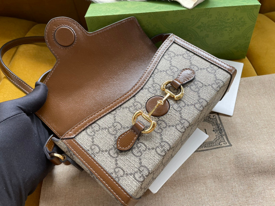 gg Children’s Horsebit 1955 Mini Bag Beige For Women, Women’s Bags 7in/18cm gg‎ ‎699296 92TCG 8563