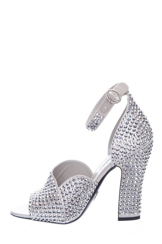 Prada Silver Embellished Heels SZ 37.5