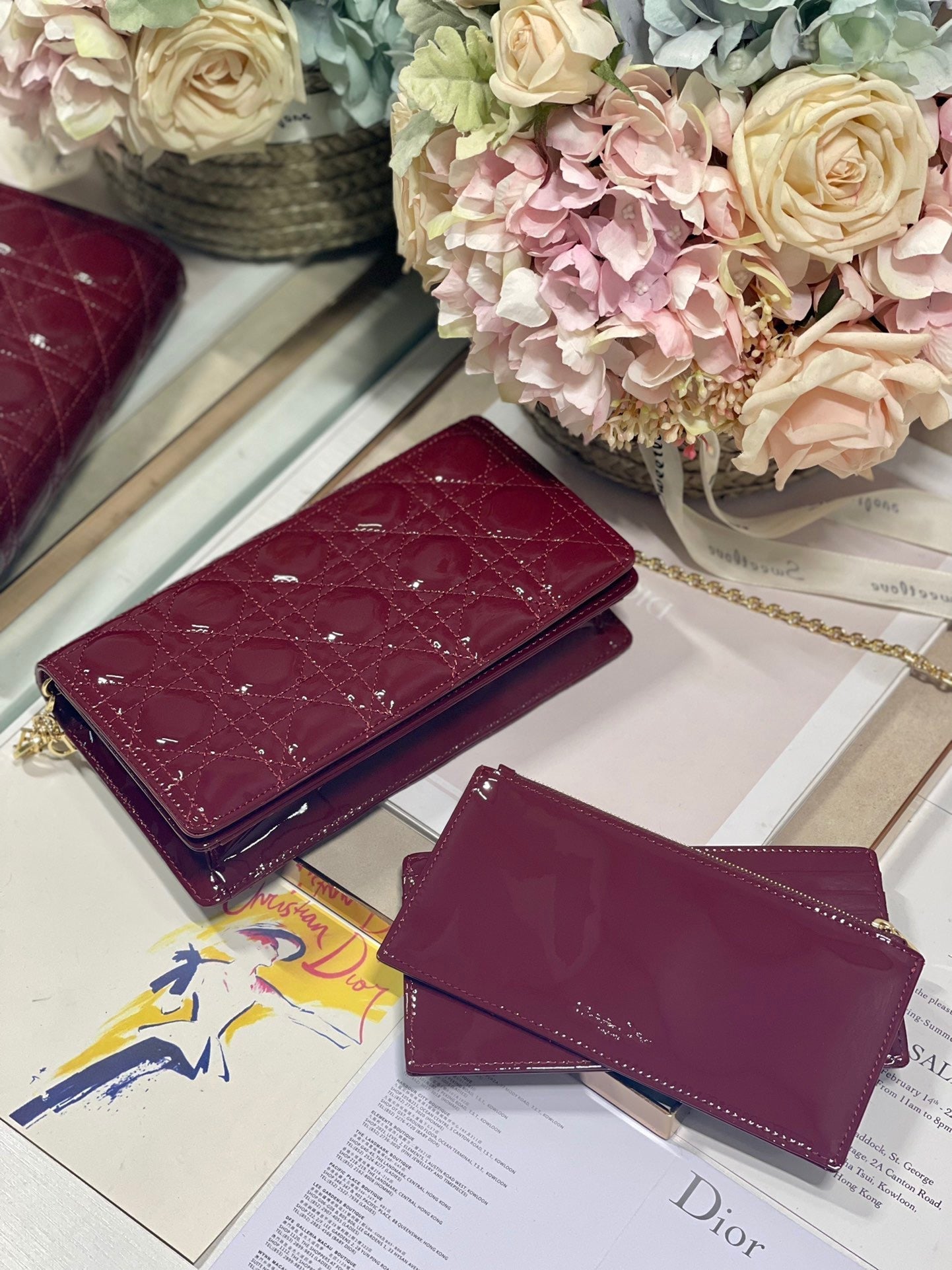 Top Quality Lady Pouch Maroon, For Women, Womens Handbags 8.5in/21.5cm CD