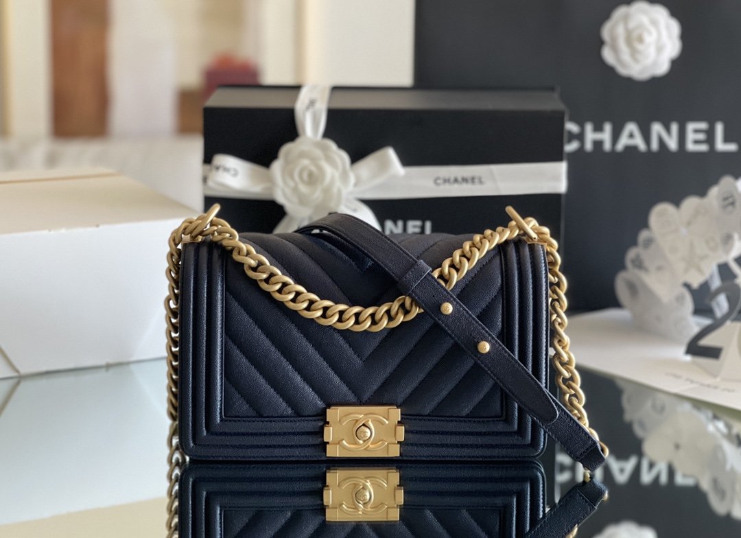 CHLMeTop Qualityum Boy Handbag Dark Blue For Women 9.8in/25cm A67086