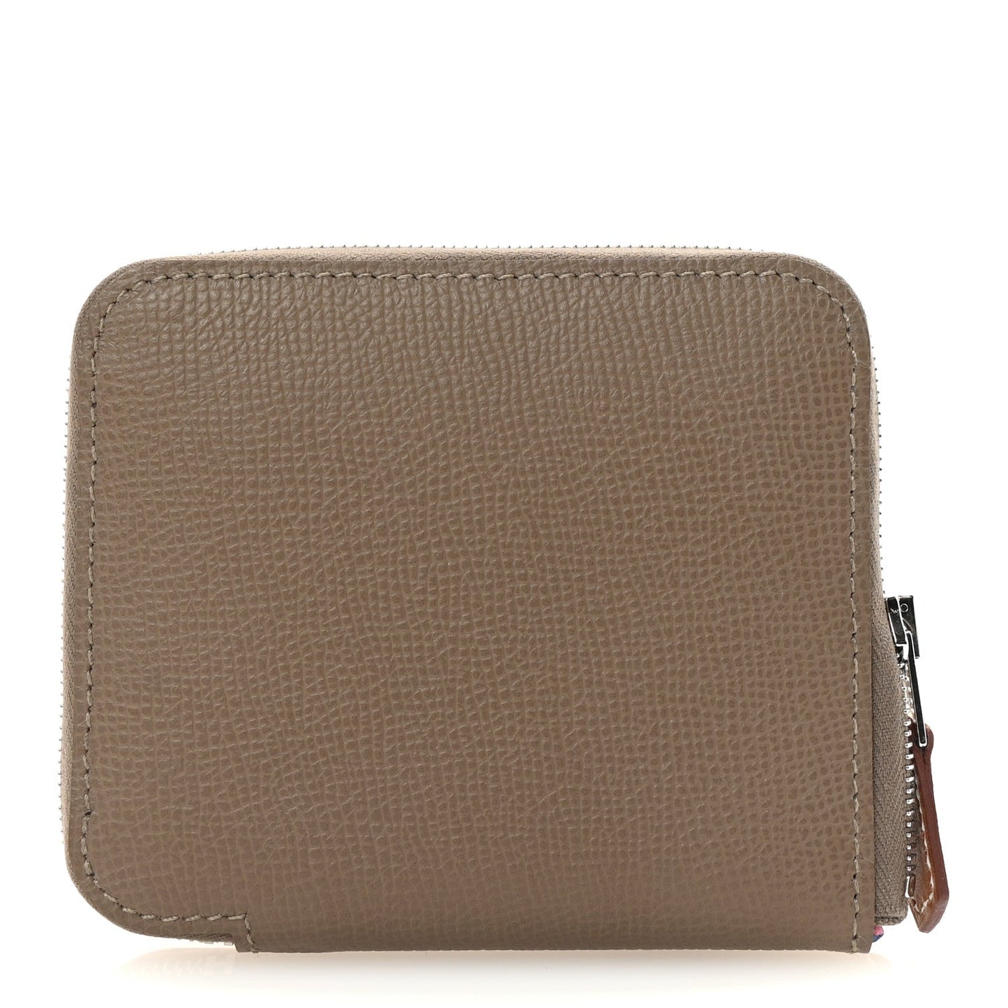 Hermes Epsom Silk'in Compact Wallet Etoupe Cassis Vert Fizz
