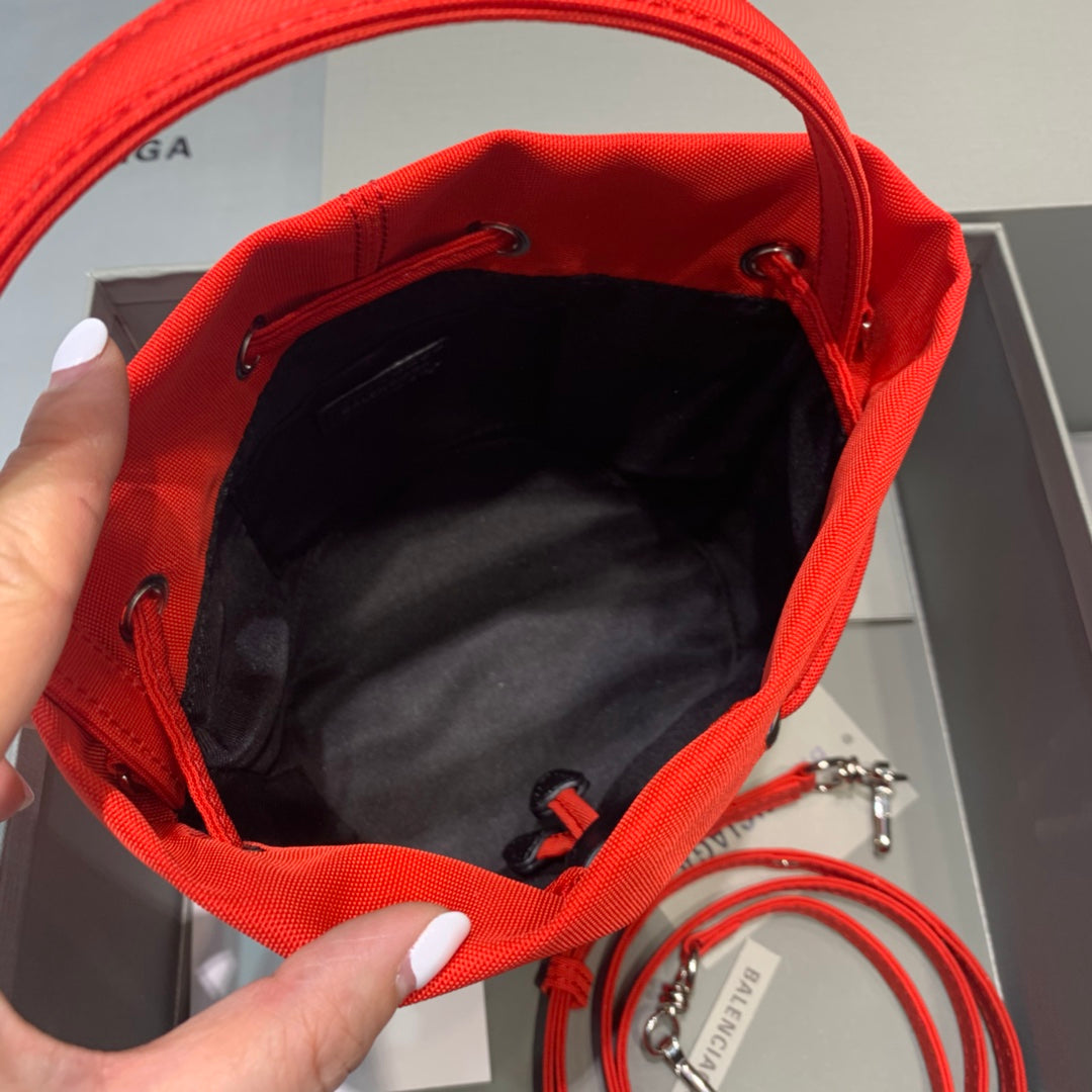 Balen Le Cagole MeTop Qualityum Bucket Bag In Red, For Women,  Bags 11.8in/30cm