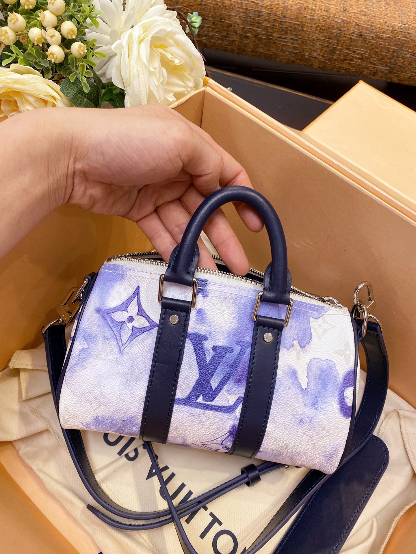 Top Quality Keepall Xs Nano 21cm White-Blue